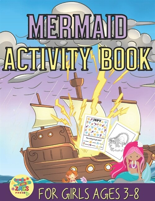 mermaid activity book for girls ages 3-8: cute mermaid activity gift for girls ages 3 and up (Paperback)