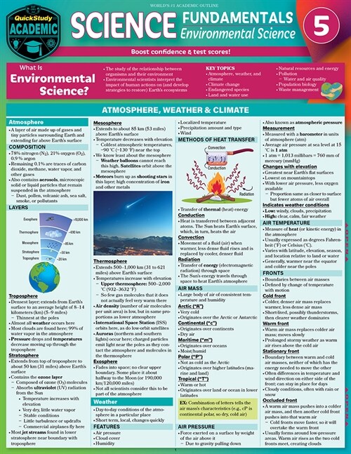 Science Fundamentals 5 - Environmental Science: Quickstudy Laminated Reference & Study Guide (Other, 2, Second Edition)