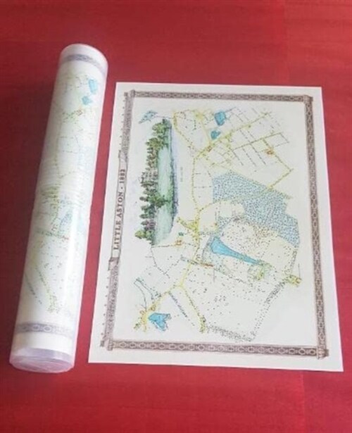 Little Aston 1887 - Old Map Supplied Rolled in a Clear Two Part Screw Presentation Tube - Print size 45cm x 32cm (Sheet Map, rolled)