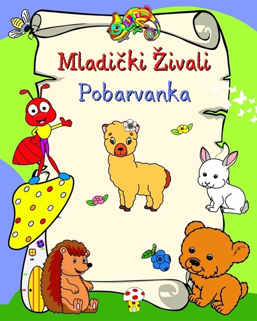 Mladički Zivali Pobarvanka: Nasmejane zivali za otroke, ki zelijo barvati (Paperback)