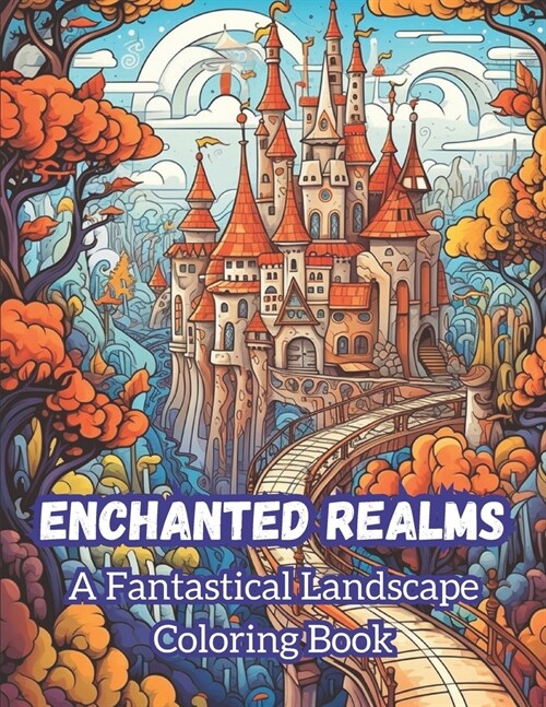 Enchanted Realms: A Fantastical Landscape Coloring Book (Paperback)