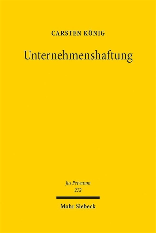 Unternehmenshaftung: Dogmatische Rekonstruktion Der Deliktischen Schadensersatzhaftung Von Unternehmenstragern (Hardcover)