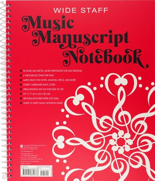 Music Manuscript Notebook (Wide Staff) (Other)