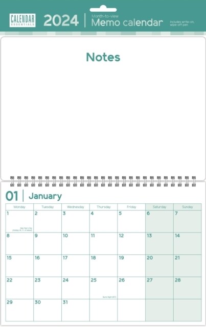 Essential Memo Calendar Planner A3 Calendar 2024 (Calendar)