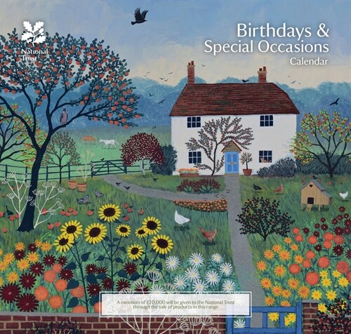 National Trust, Jo Grundy Birthday Perpetual Midi Calendar 2024 (Calendar)