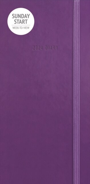 Sunday Start Purple Soft Touch Slim Diary 2024 (Diary)