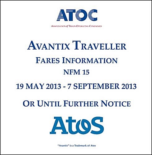 Avantix Traveller Fares Information NFM 15 (Hardcover)