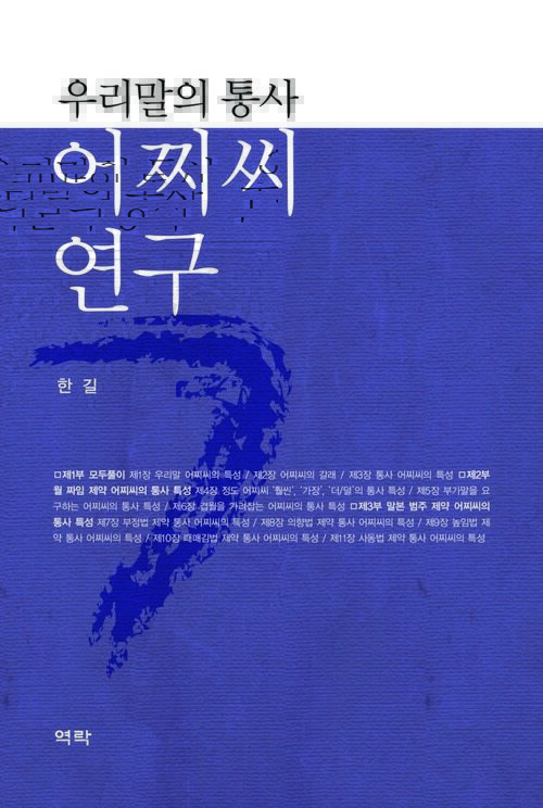 우리말의 통사 어찌씨 연구 커버