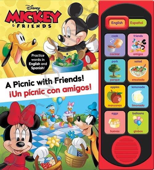 Disney Mickey & Friends: A Picnic with Friends! English and Spanish Sound Book (Board Books)