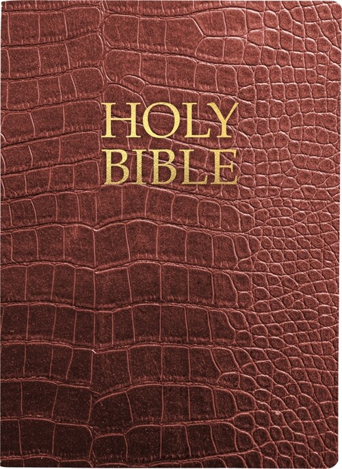 Kjver Holy Bible, Large Print, Walnut Alligator Bonded Leather, Thumb Index: (King James Version Easy Read, Red Letter, Burgundy) (Leather)