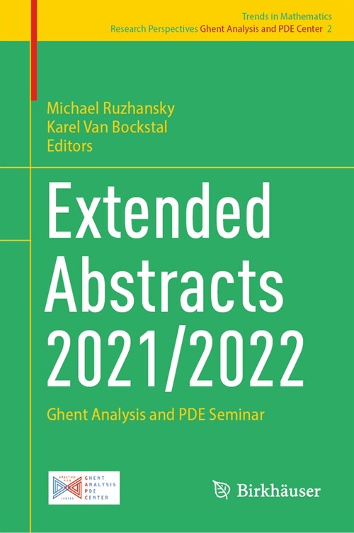 Extended Abstracts 2021/2022: Ghent Analysis and Pde Seminar (Hardcover, 2024)