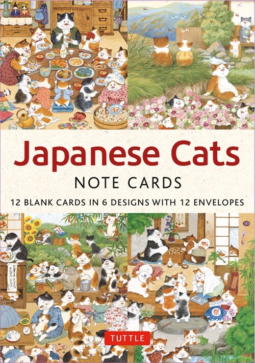 Japanese Cats - 12 Blank Note Cards: In 6 Original Illustrations by Setsu Broderick with 12 Envelopes in a Keepsake Box (Other)