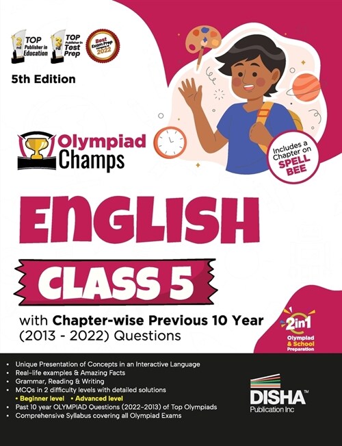 Olympiad Champs English Class 5 with Chapter-wise Previous 10 Year (2013 - 2022) Questions 5th Edition Complete Prep Guide with Theory, PYQs, Past & P (Paperback)