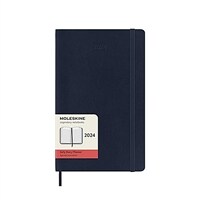 Moleskine 2024 12-Month Daily Large Softcover Notebook (Paperback) - 2024데일리/사파이어블루 소프트 L