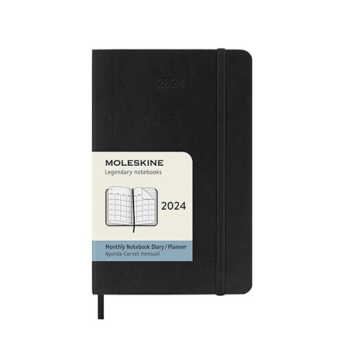 Moleskine 2024 12-Month Monthly Pocket Softcover Notebook (Paperback)
