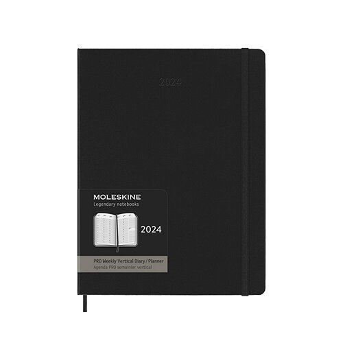 Moleskine 2024 PRO 12-Month Weekly Vertical XL Hardcover Notebook (Paperback)