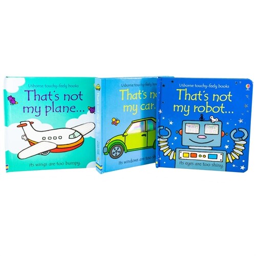 Usborne Touchy Feely Robot Car Plane 3 Board Books Collection