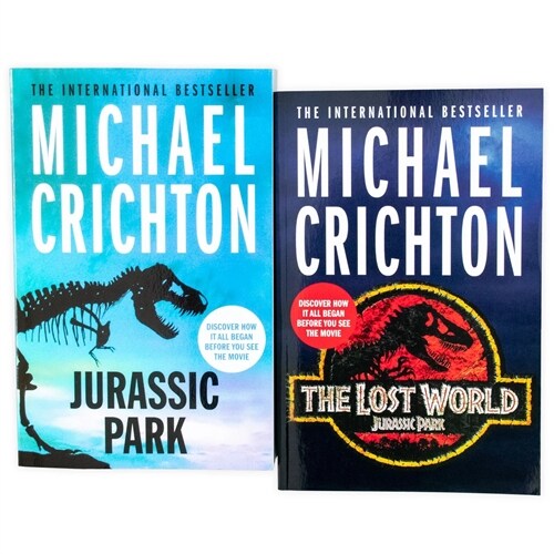 Jurassic Park & The Lost World 2 Books Collection Set by Michael Crichton - Fiction (Paperback)