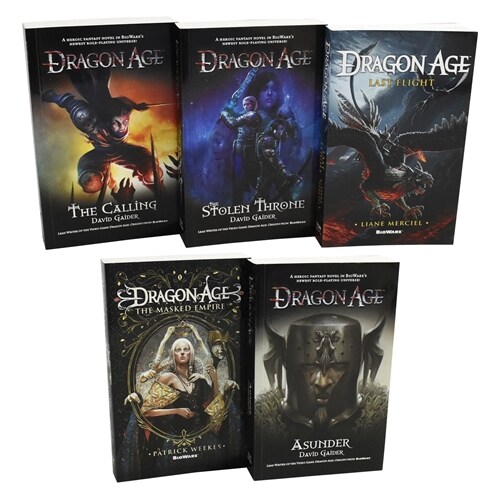 Dragon Age 5 Books Series Collection Set by David Gaider - Young Adult (Paperback)