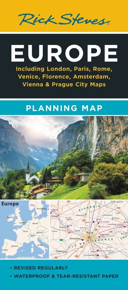 Rick Steves Europe Planning Map: Including London, Paris, Rome, Venice, Florence, Amsterdam, Vienna & Prague City Maps (Folded, 2)