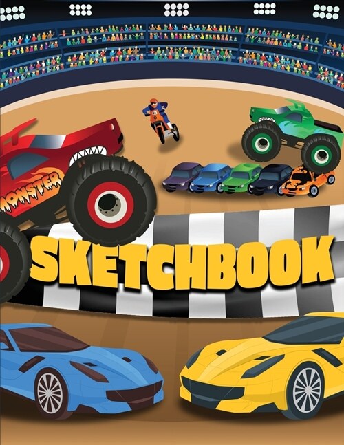 Sketchbook: 120 Blank Pages with Exciting Race Characters (Sketchbook for Kids) (Paperback)