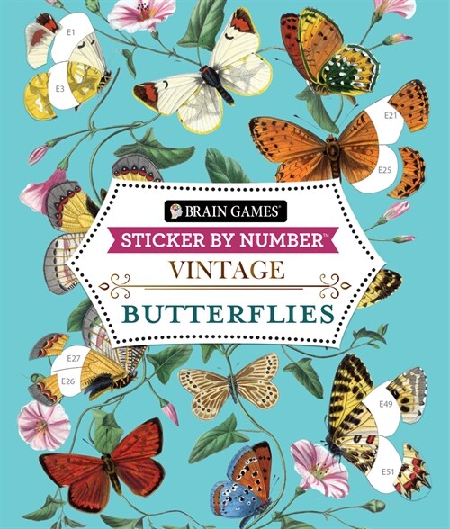 Brain Games - Sticker by Number - Vintage: Butterflies (Paperback)