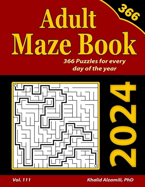 2024 Adult Maze Book: 366 Mazes for Every Day of the Year (Paperback)