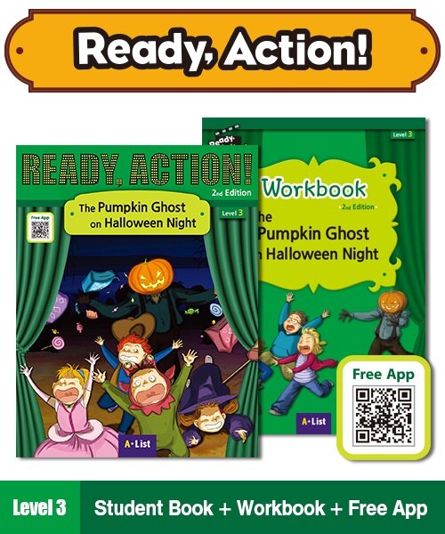 Ready Action Level 3 : The Pumpkin Ghost on Halloween Night (Student Book + QR + Workbook, 2nd Edition)