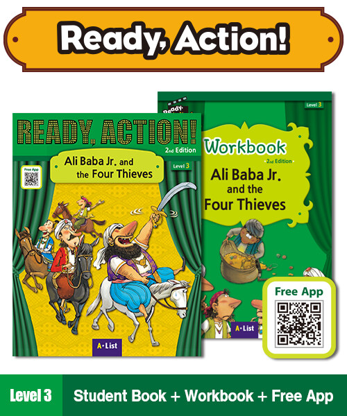 Ready Action Level 3 : Ali Baba Jr. and the Four Thieves (Student Book + App QR + Workbook, 2nd Edition)