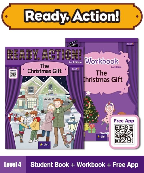 Ready Action Level 4 : The Christmas Gift (Student Book + App QR + Workbook, 2nd Edition)