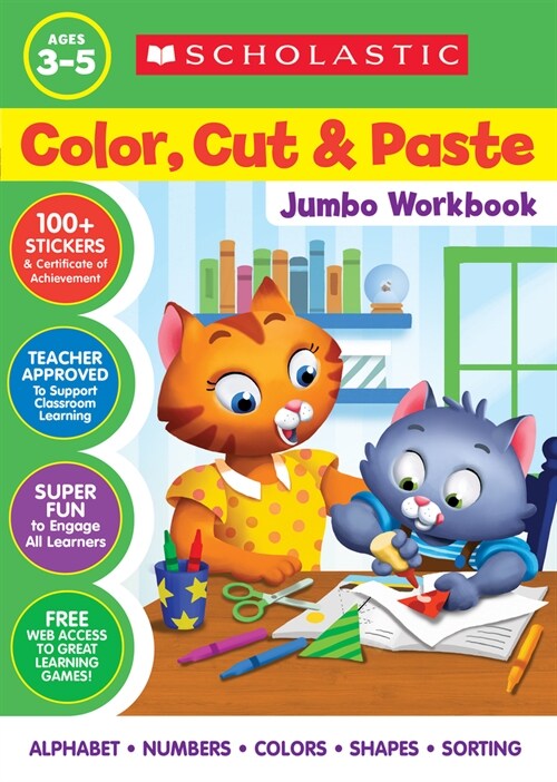 Color, Cut & Paste Jumbo Workbook (Paperback)