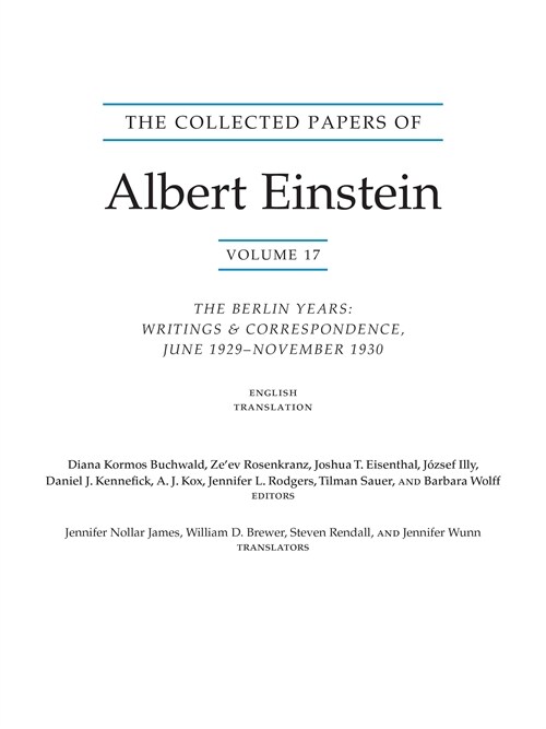 The Collected Papers of Albert Einstein, Volume 17 (Translation Supplement): The Berlin Years: Writings and Correspondence, June 1929-November 1930 (Paperback)