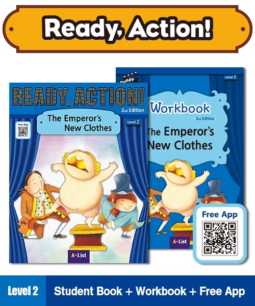 Ready Action Level 2 : The Emperors New Clothes (Student Book + App QR + Workbook, 2nd Edition)