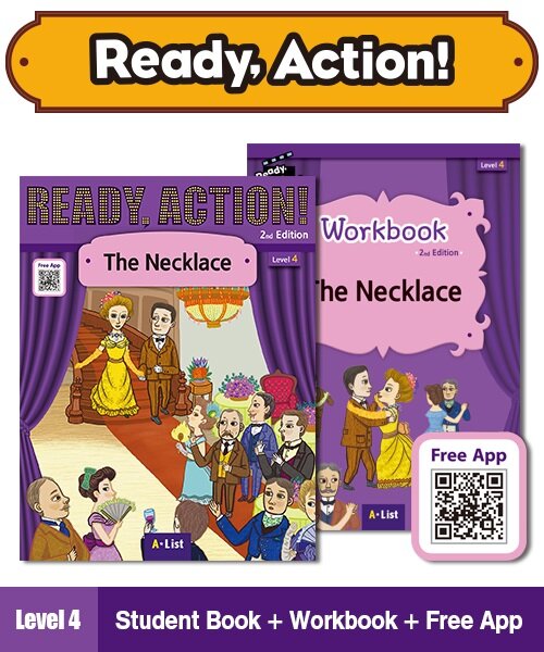 Ready Action Level 4 : The Necklace (Student Book + App QR + Workbook, 2nd Edition)