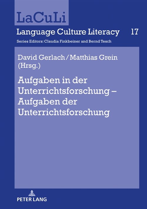 Aufgaben in Der Unterrichtsforschung - Aufgaben Der Unterrichtsforschung (Hardcover)