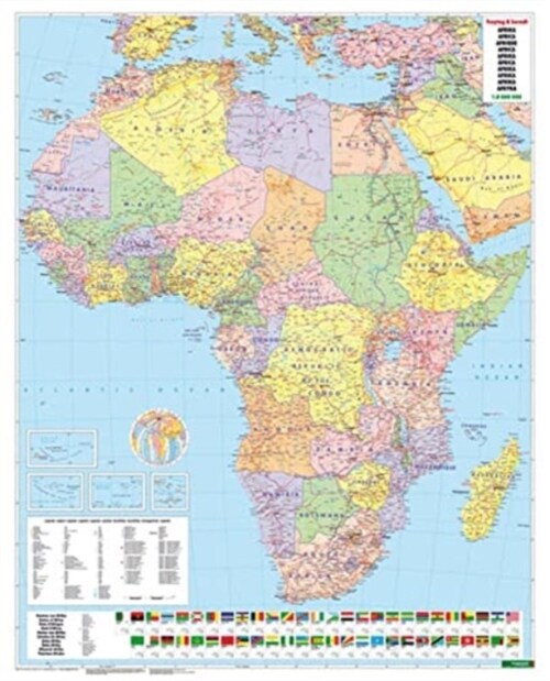 Wall Map Magnetic Marker Board: Africa Political 1:8,000,000 (Sheet Map, rolled)
