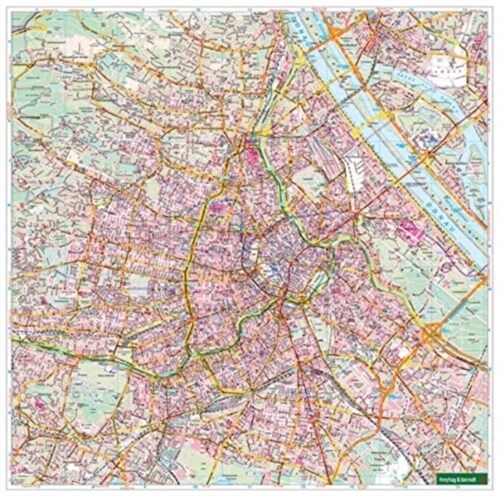 Wall map: Vienna 1:20,000, districts pink (Sheet Map, folded)