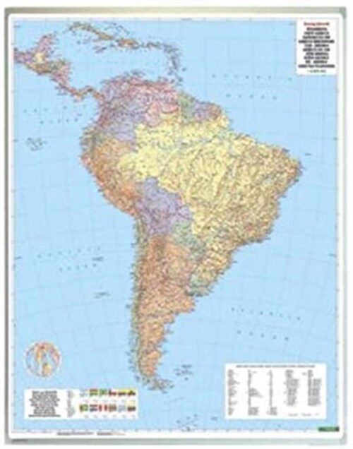 Wall Map Magnetic Marker: South America Political 1:8,000,000 (Sheet Map, folded)