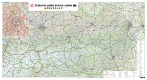 Wall map magnetic marker board: Austria physically large format 1:300,000 (Sheet Map, folded)