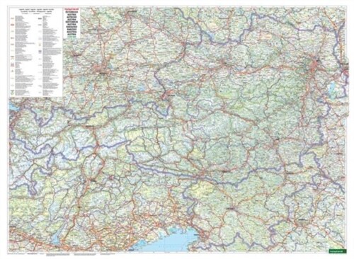 Wall map magnetic marker board: Austria physical 1:500,000 (Sheet Map, folded)