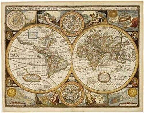 Wall Map Marker: World Antique Map by John Speed   1651 (Sheet Map, folded)