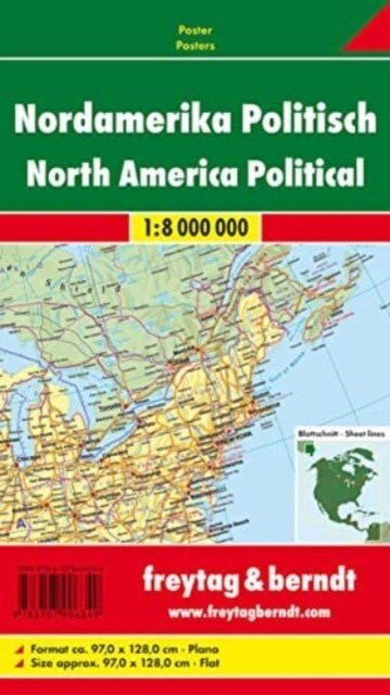 Wall Map Marker Board: North America Political 1:8,000,000 (Sheet Map, folded)