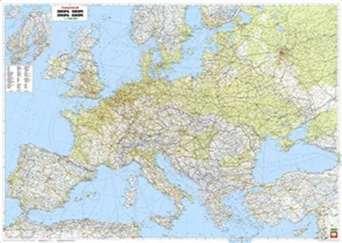 Wall map magnetic marker board: Europe physically large format, 1:2.6 mill. (Sheet Map, folded)