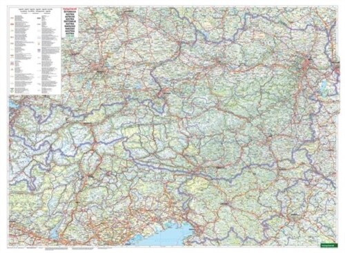 Wall map marker board: Austria physical 1:500,000 (Sheet Map, folded)