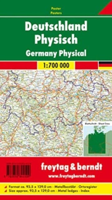 Wall map marker board: Germany physical 1:700,000 (Sheet Map, folded)
