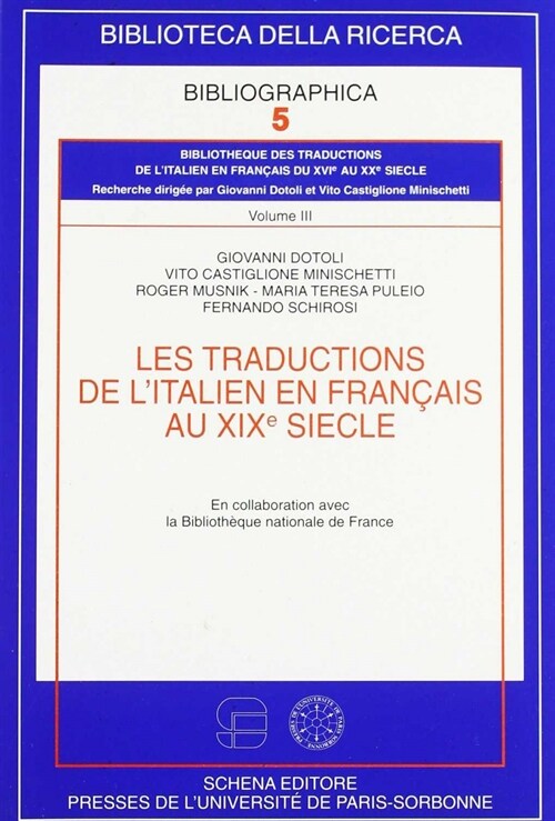  LES TRADUCTIONS DE L´ITALIEN EN FRANcAIS AU XIX
