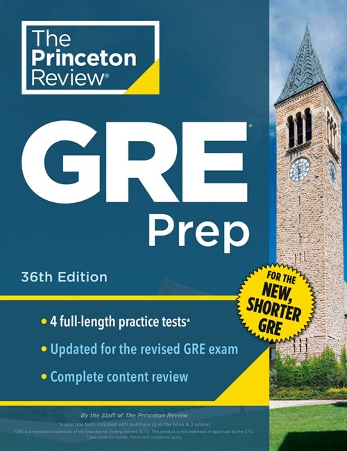 Princeton Review GRE Prep : 4 Practice Tests + Review & Techniques + Online Features (Paperback, 36th Edition)