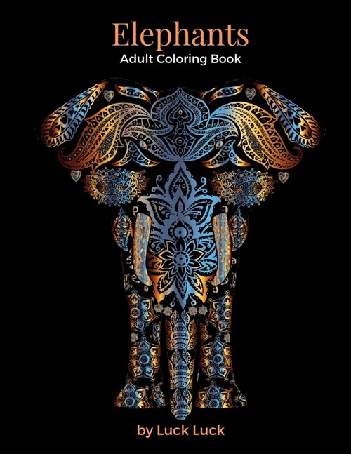 Elephants: Adult Coloring Book (Paperback)