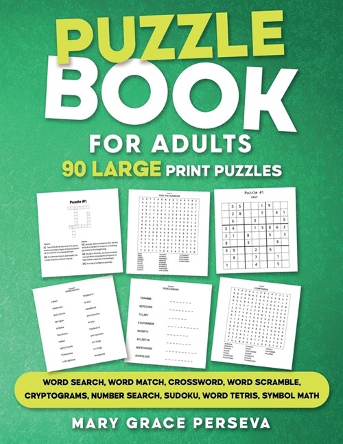 Puzzle Book for Adults: 90 Large Print Puzzles (Paperback)