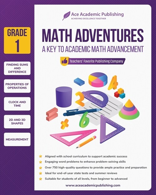 Math Adventures - Grade 1: A Key to Academic Math Advancement (Paperback)